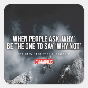 Fitness Workout Gym Motivation Quadratischer Aufkleber