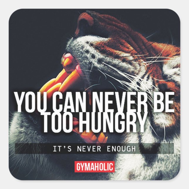 Fitness Workout Gym Motivation Quadratischer Aufkleber (Vorderseite)