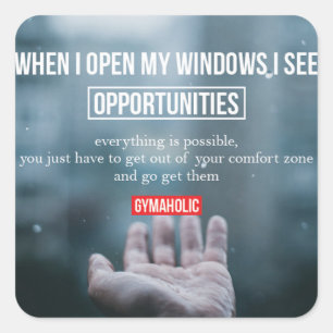 Fitness Workout Gym Motivation Quadratischer Aufkleber