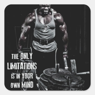 Fitness Workout Gym Motivation Quadratischer Aufkleber