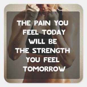 Fitness Workout Gym Motivation Quadratischer Aufkleber