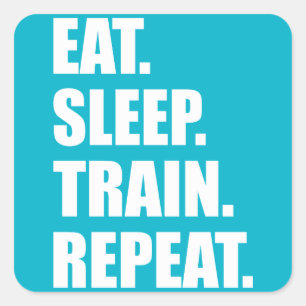 Fitness Workout Gym Motivation Quadratischer Aufkleber