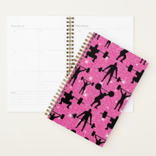 Fitness-Workout-Gym-Sport Rosa Glitter Planer