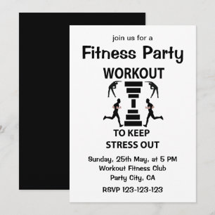 Fitness-Workout-Übungs-Fitness-Party Einladung