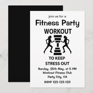 Fitness-Workout-Übungs-Fitness-Party Einladung