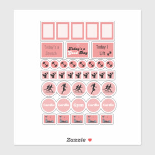 Fitness Workouts Gym Days Planer Page Stickers Aufkleber