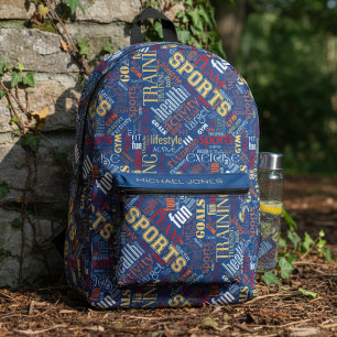 Fitness-Wortwolke Rot/Weiß ID284 Bedruckter Rucksack