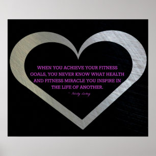 Fitness Wunder in einem Silberherz Poster