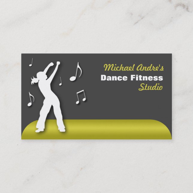 Fitness Yellow Business Cards Visitenkarte (Vorderseite)