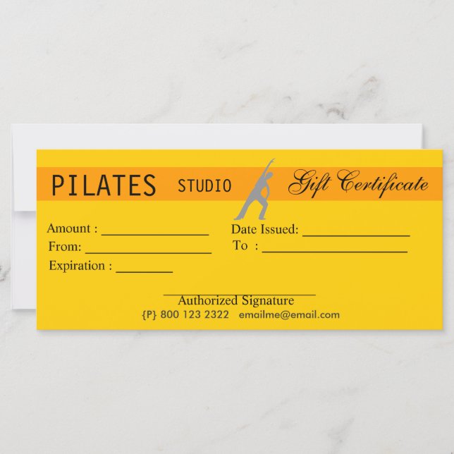 Fitness Yoga Pilates Geschenkgutschein (Vorderseite)