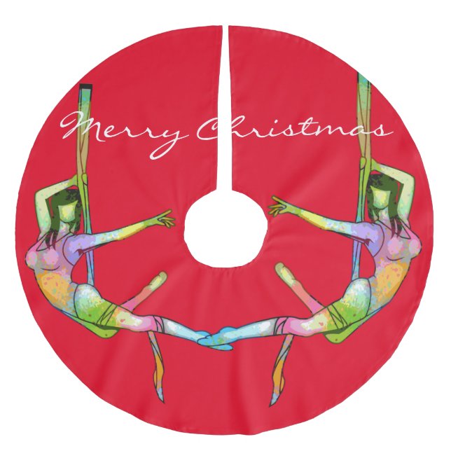 Fitness Yoga Thunder_Cove Polyester Weihnachtsbaumdecke (Vorderseite)