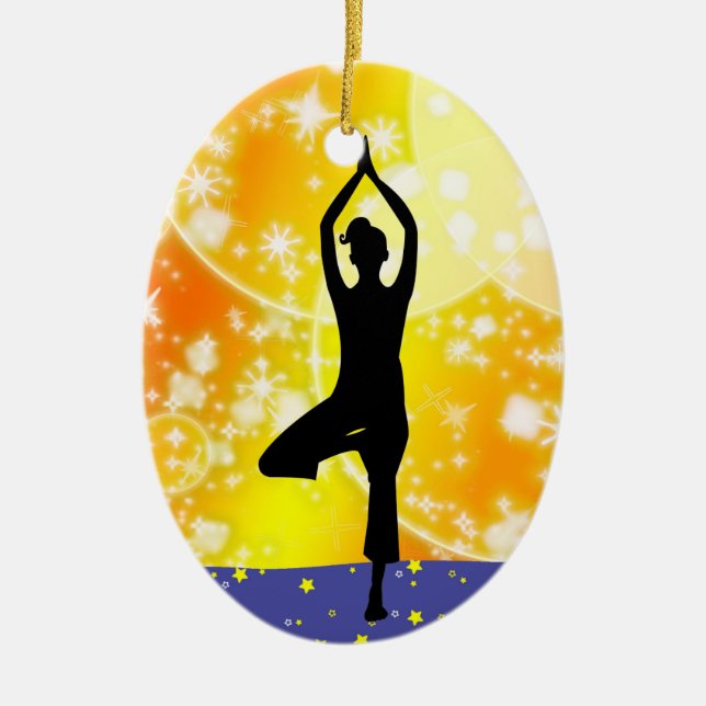 Fitness! Yoga - Tree - SRF Keramikornament (Vorne)