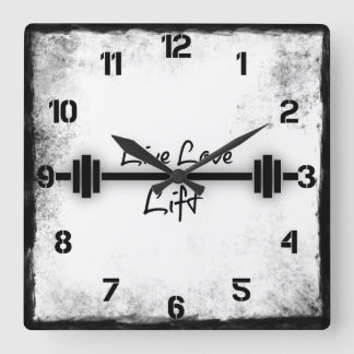 Fitness-Zitat: LiveLiebe-Aufzug Quadratische Wanduhr