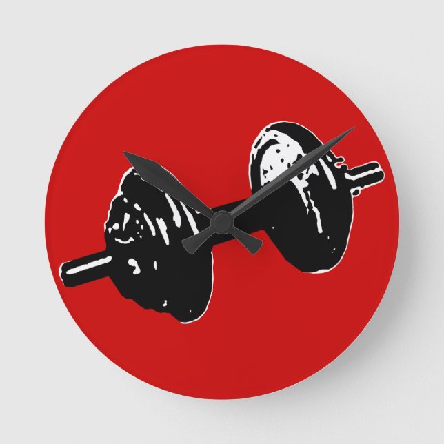 Fitnessgewicht Runde Wanduhr (Vorderseite)