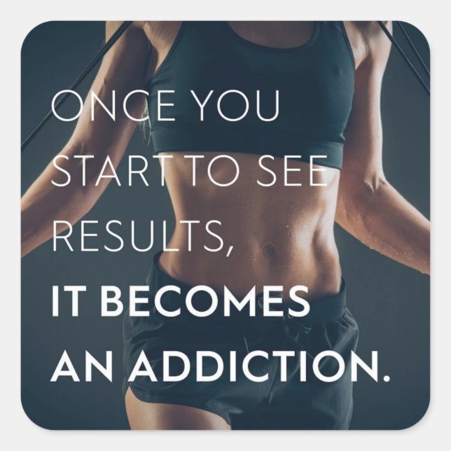 Fitnessmotivation für Frauen - Ergebnisse - Traini Quadratischer Aufkleber (Vorderseite)