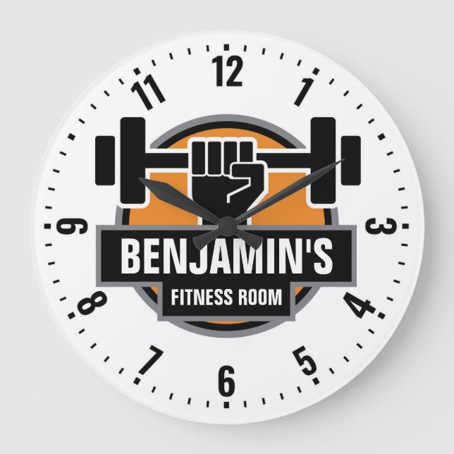 Fitnessraum Fitness Personalisierte Uhr (Vorderseite)