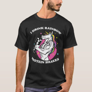 Fitnessraum - Ich trinke Regenbogeneiweißshakes -  T-Shirt