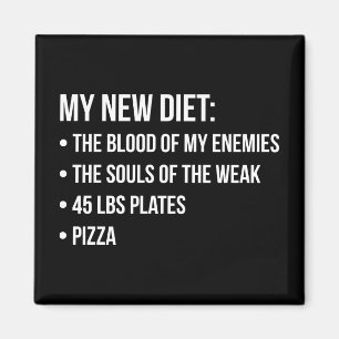 Fitnessraum Spaß - Diät - Blut, Soule, Pizza - Fun Magnet