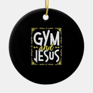 Fitnessraum und Jesus-Gym-Fitness Gewichtsabnahme  Keramik Ornament