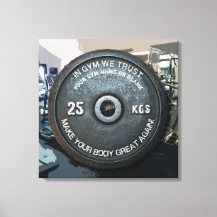Fitnessstudio Besitzer Fitness Workout Vintage Gew Leinwanddruck