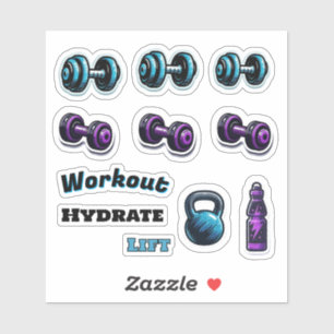 Fitnessstudio Fitness Motivationsworkouts Hanteln Aufkleber