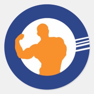 Fitnessstudio, Gewichtsverlust, Muskel Runder Aufkleber