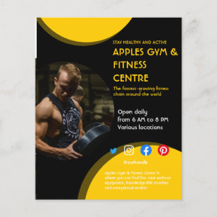 Fitnessstudio mit schwarzem und gelbem Foto - Trai Flyer