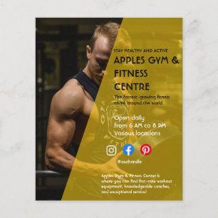 Fitnessstudio mit schwarzem und gelbem Foto - Trai Flyer