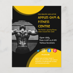 Fitnessstudio mit schwarzem und gelbem Foto - Trai Flyer