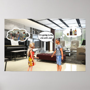Fitnessstudio oder Jim. Poster