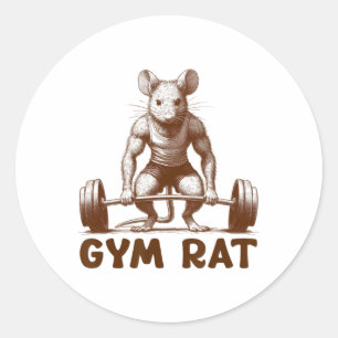 Fitnessstudio Ratte Fitness Bodybuilding Lustiger  Runder Aufkleber