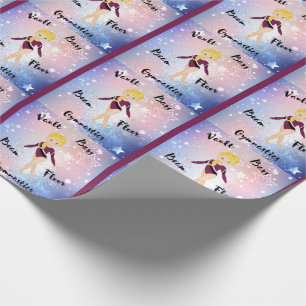 Fitnessstudio-Star Blondine, Grüne Augen, Burgunde Geschenkpapier