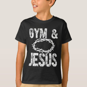 Fitnessstudio und Jesus Christlicher Bodybuilder R T-Shirt