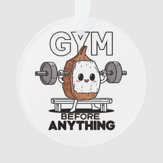 Fitnessstudio vor allem lustige Cartoon Ornament (Vorderseite)