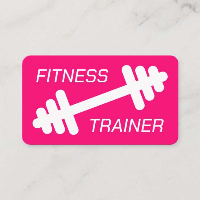 Fitnesstrainer Fitness Trainer moderne Neonpinke Visitenkarte