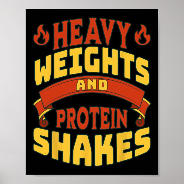 Fitnessworkout-Heavy Weight Protein Shakes B Poster (Vorne)