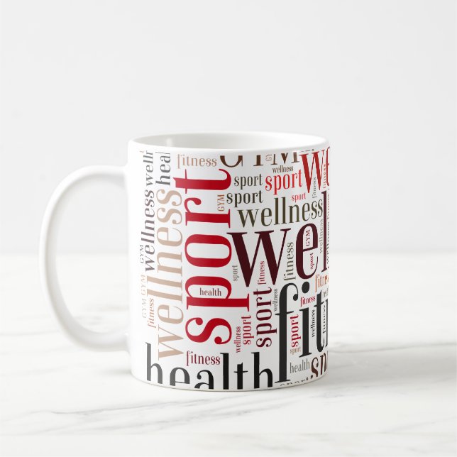 Fitnesswörter Kaffeetasse (Links)