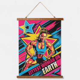 Fittest Woman on Earth 2024 Wandteppich Mit Holzrahmen
