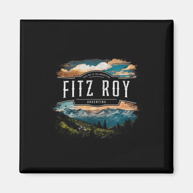 Fitz Roy Berge Argentinien Wandern Outdoor Vinta Magnet (Vorne)