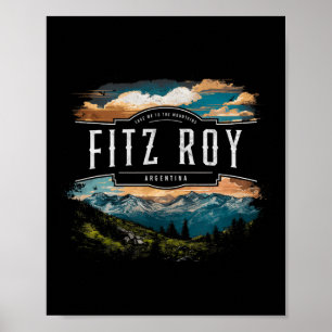 Fitz Roy Berge Argentinien Wandern Outdoor Vinta Poster