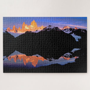 Fitz-Roy-Gruppe gespiegelt in Gletscherseen Puzzle