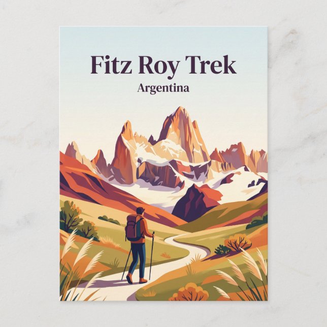 Fitz Roy Trek El Chaltén Argentinien Postkarte (Vorderseite)