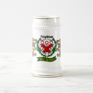 Fitzgibbon Irish Shield Personalisiert Bierstein Bierglas