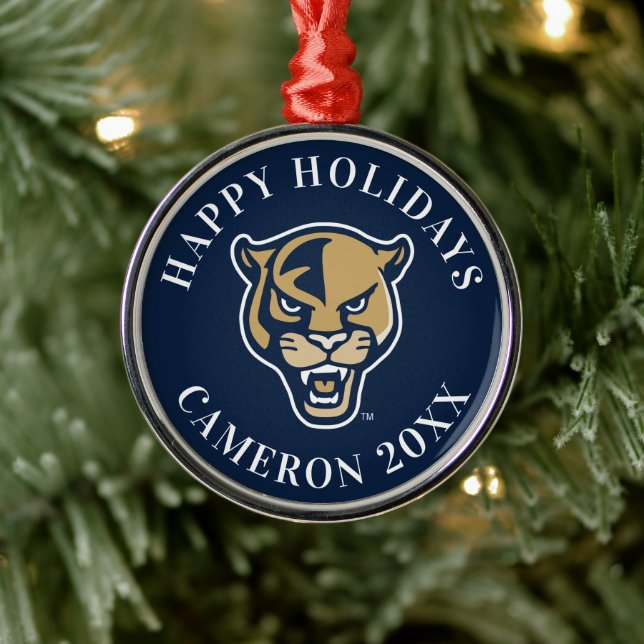 FIU Panther Head Ornament Aus Metall (Baum)
