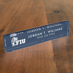 FIU-Panther - weißes Logo Namensplakette
