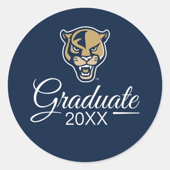 FIU Panthers Abschluss Runder Aufkleber (Vorderseite)
