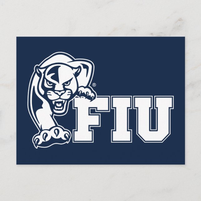 FIU Panthers - Weißes Logo Einladungspostkarte (Vorderseite)