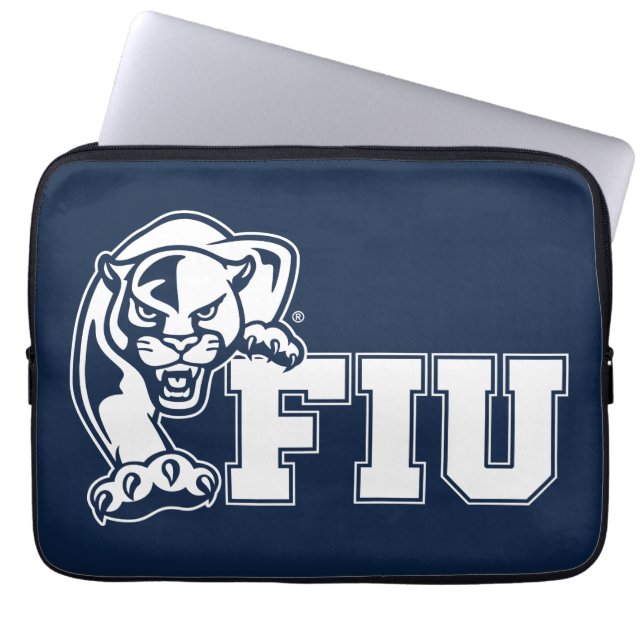 FIU Panthers - Weißes Logo Laptopschutzhülle (Vorderseite)