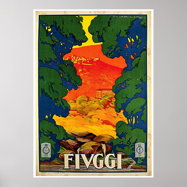 Fiuggi Italy Vintage Travel Advertising Art Poster (Vorne)