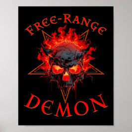 Fiunny Halloween Hell Demon Skull - Gotischer Horr Poster